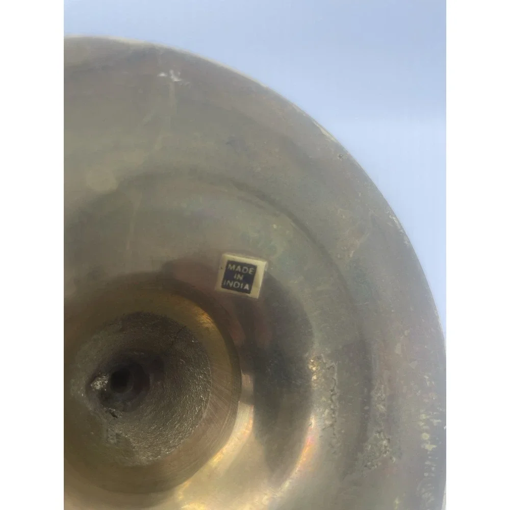 Vintage Brass Pillar Candle Holder Needle Top‎ 6
